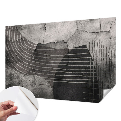 Zelfklevend fotobehang op maat met een ontwerp van abstracte lijnen