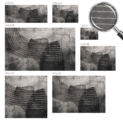 Zelfklevend fotobehang op maat met een ontwerp van abstracte lijnen