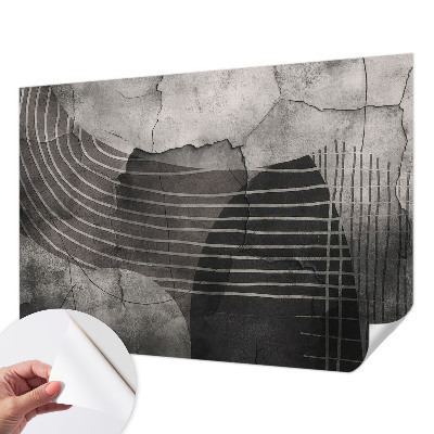 Zelfklevend fotobehang op maat met een ontwerp van abstracte lijnen