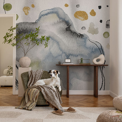Fotobehang voor kinderkamer met een abstract aquarelmotief