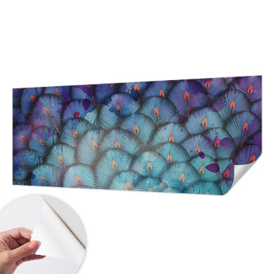 Fotobehang babykamer met een kleurrijk verenmotief