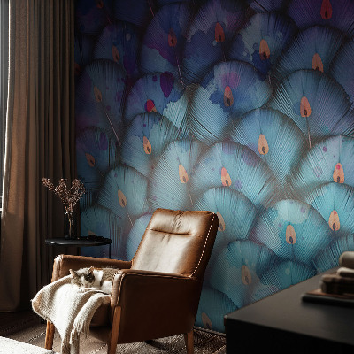 Fotobehang babykamer Kleurrijke veren