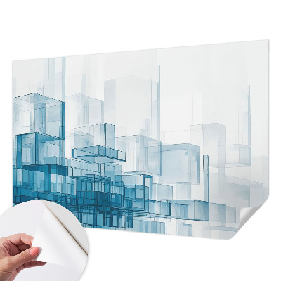 Fotobehang voor de kinderkamer met een patroon van transparante kubussen