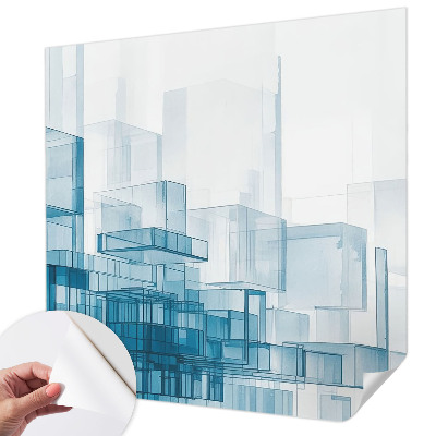Fotobehang voor de kinderkamer met een patroon van transparante kubussen