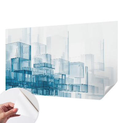 Fotobehang voor de kinderkamer met een patroon van transparante kubussen