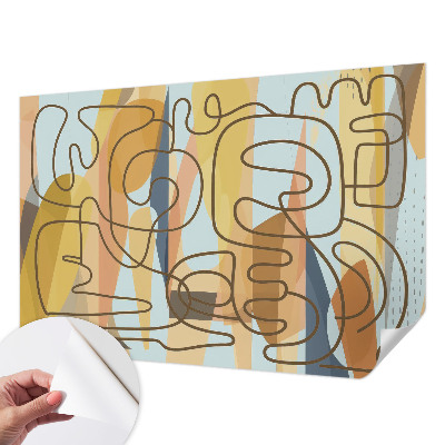 Foto behang voor de keuken met abstracte vormen
