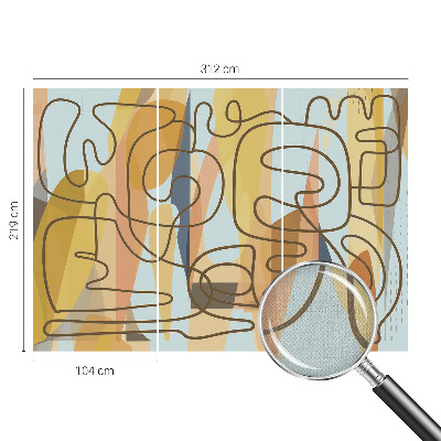 Foto behang voor de keuken met abstracte vormen