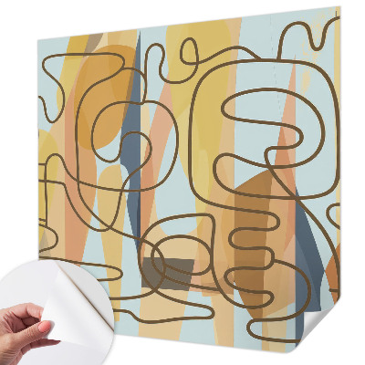 Foto behang voor de keuken met abstracte vormen