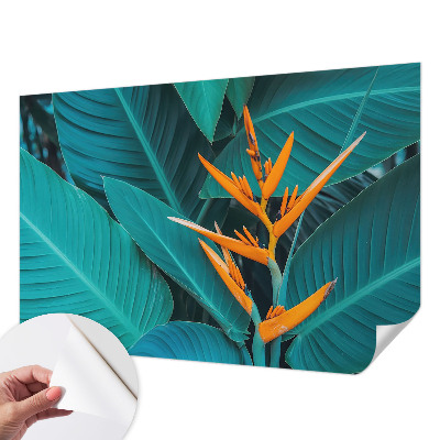 Zelfklevend fotobehang met een bladrijke bloemenprint