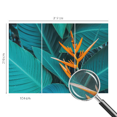 Zelfklevend fotobehang met een bladrijke bloemenprint