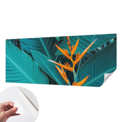 Zelfklevend fotobehang met een bladrijke bloemenprint