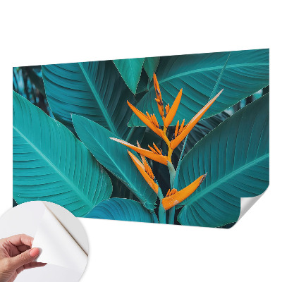 Zelfklevend fotobehang met een bladrijke bloemenprint
