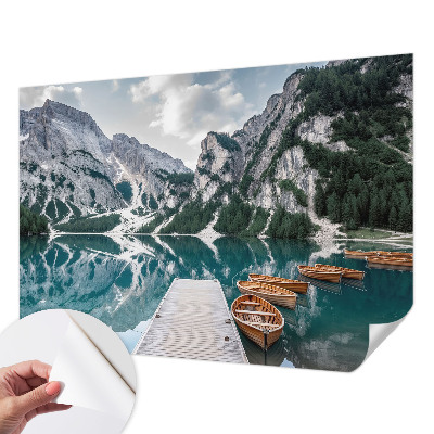 Zelfklevende behangsticker met bergpanorama