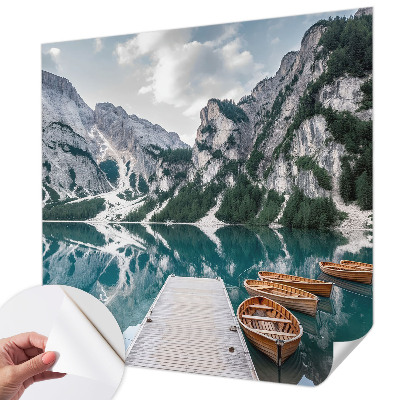 Zelfklevende behangsticker met bergpanorama