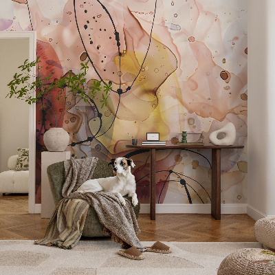 Fotobehang babykamer met abstracte harmonie als decoratie