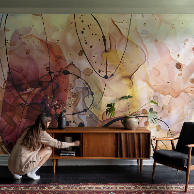 Fotobehang babykamer met abstracte harmonie als decoratie