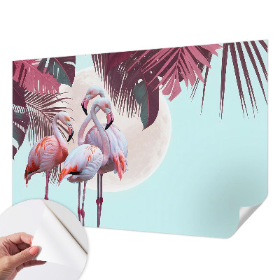 Fotobehang voor de kinderkamer met een ontwerp van exotische vogels