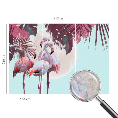 Fotobehang voor de kinderkamer met een ontwerp van exotische vogels