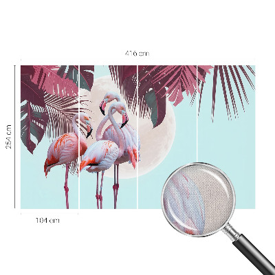 Fotobehang voor de kinderkamer met een ontwerp van exotische vogels