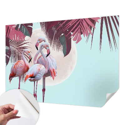 Fotobehang voor de kinderkamer met een ontwerp van exotische vogels