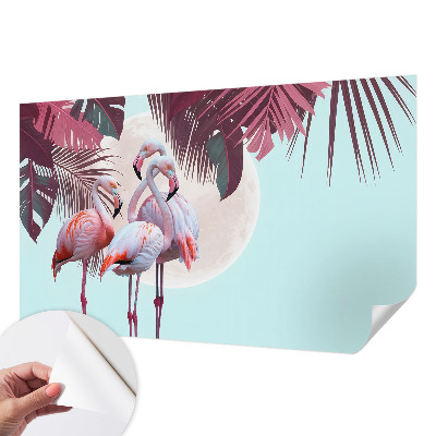 Fotobehang voor de kinderkamer met een ontwerp van exotische vogels