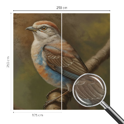 Fotobehang tienerkamer met een vogelportret als motief