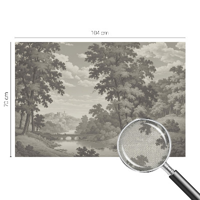 3D fotobehang Kasteel en brug