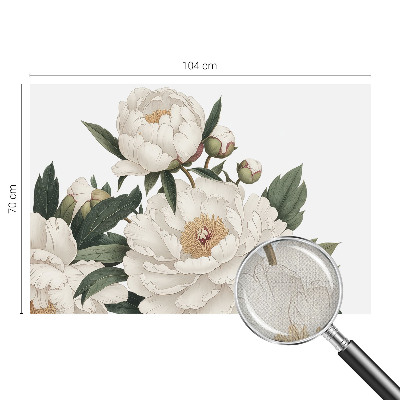 Fotobehang tienerkamer Witte pioenrozen