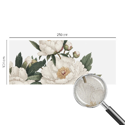 Fotobehang tienerkamer met witte pioenrozen