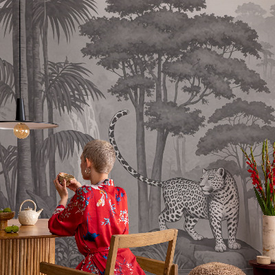 Zelfklevend fotobehang met een tropische junglemotief