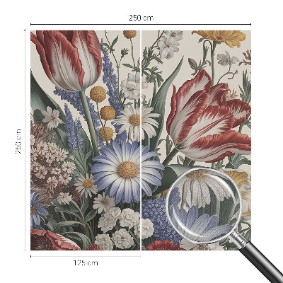 Zelfklevende behangsticker met een bloemenboeket
