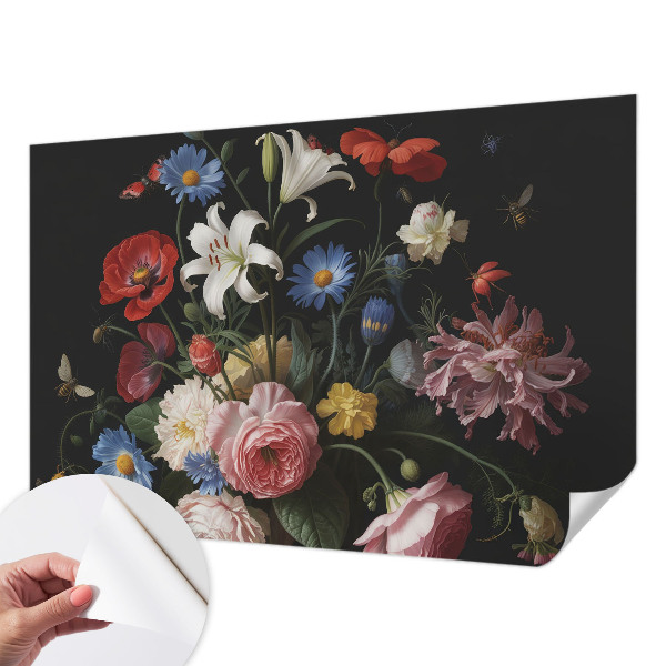 Fotobehang kinderkamer Bloemen met insecten