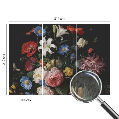 Fotobehang kinderkamer met bloemen en insectenmotieven