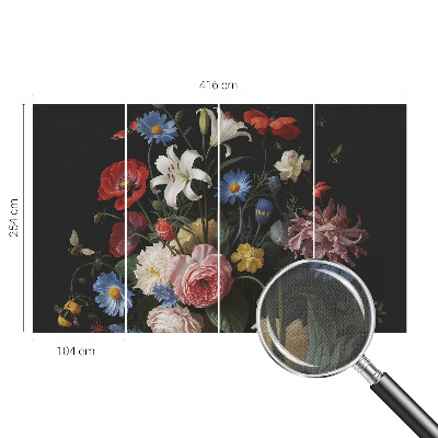 Fotobehang kinderkamer met bloemen en insectenmotieven