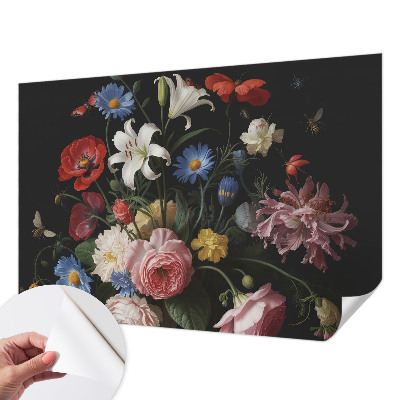 Fotobehang kinderkamer met bloemen en insectenmotieven