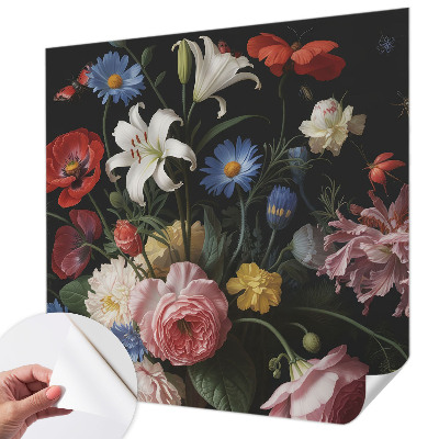 Fotobehang kinderkamer Bloemen met insecten