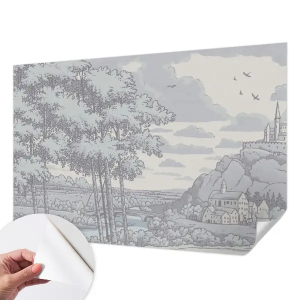 Foto behang voor de kinderkamer met een sprookjesachtig landschap als motief