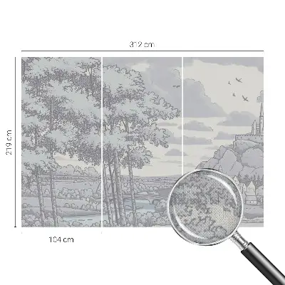 Foto behang voor de kinderkamer met een sprookjesachtig landschap als motief