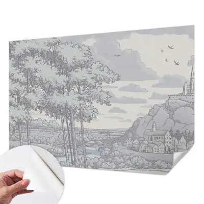 Foto behang voor de kinderkamer met een sprookjesachtig landschap als motief