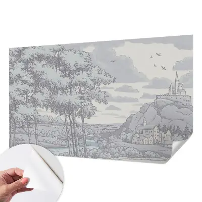 Foto behang voor de kinderkamer met een sprookjesachtig landschap als motief