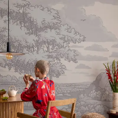 Foto behang voor de kinderkamer met een sprookjesachtig landschap als motief