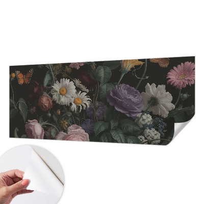 Fotobehang tienerkamer met een bloemig motief voor een elegante uitstraling
