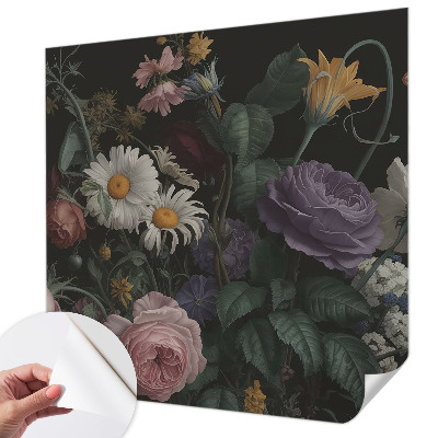 Fotobehang tienerkamer met een bloemig motief voor een elegante uitstraling