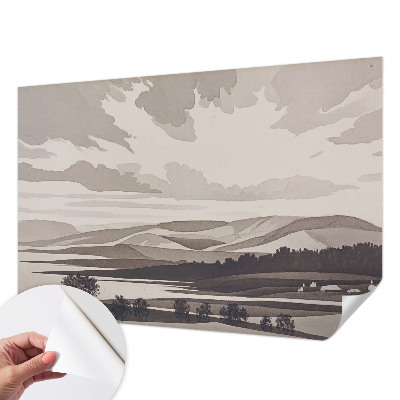 Zelfklevend fotobehang met een vredig landschap als motief