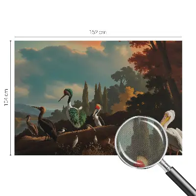 Fotobehang babykamer met schilderachtige vogels als decoratie