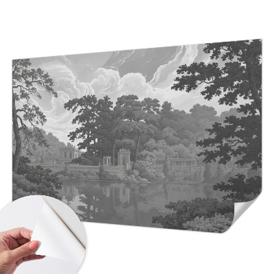 Foto behang voor de keuken met een natuurlijk landschap