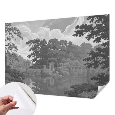 Foto behang voor de keuken met een natuurlijk landschap