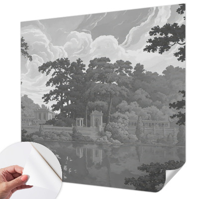Foto behang voor de keuken met een natuurlijk landschap