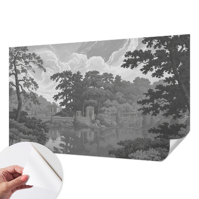 Foto behang voor de keuken met een natuurlijk landschap