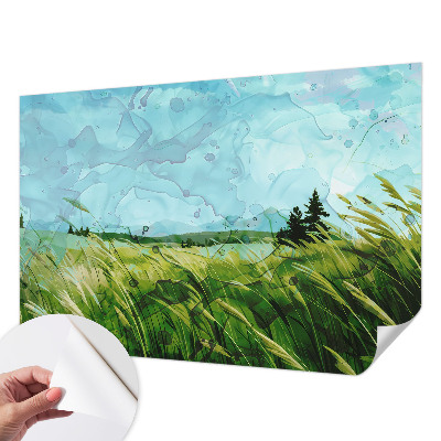 Zelfklevende behangsticker met groene landschappen als patroon
